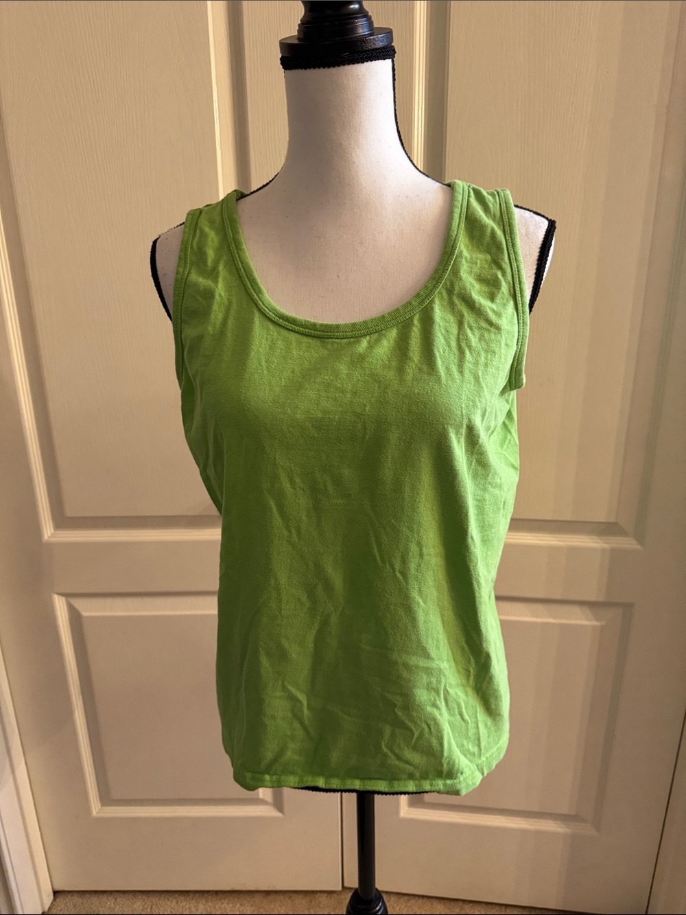 Neon Green Scoop Neck Muscle Tank Top - Size Medium